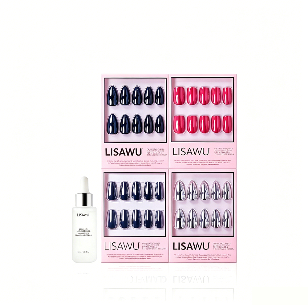 Neon Noir metallic chrome press-on nail bundle
