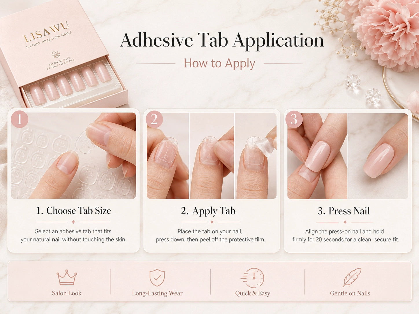 LISAWU Adhesive Tab Application