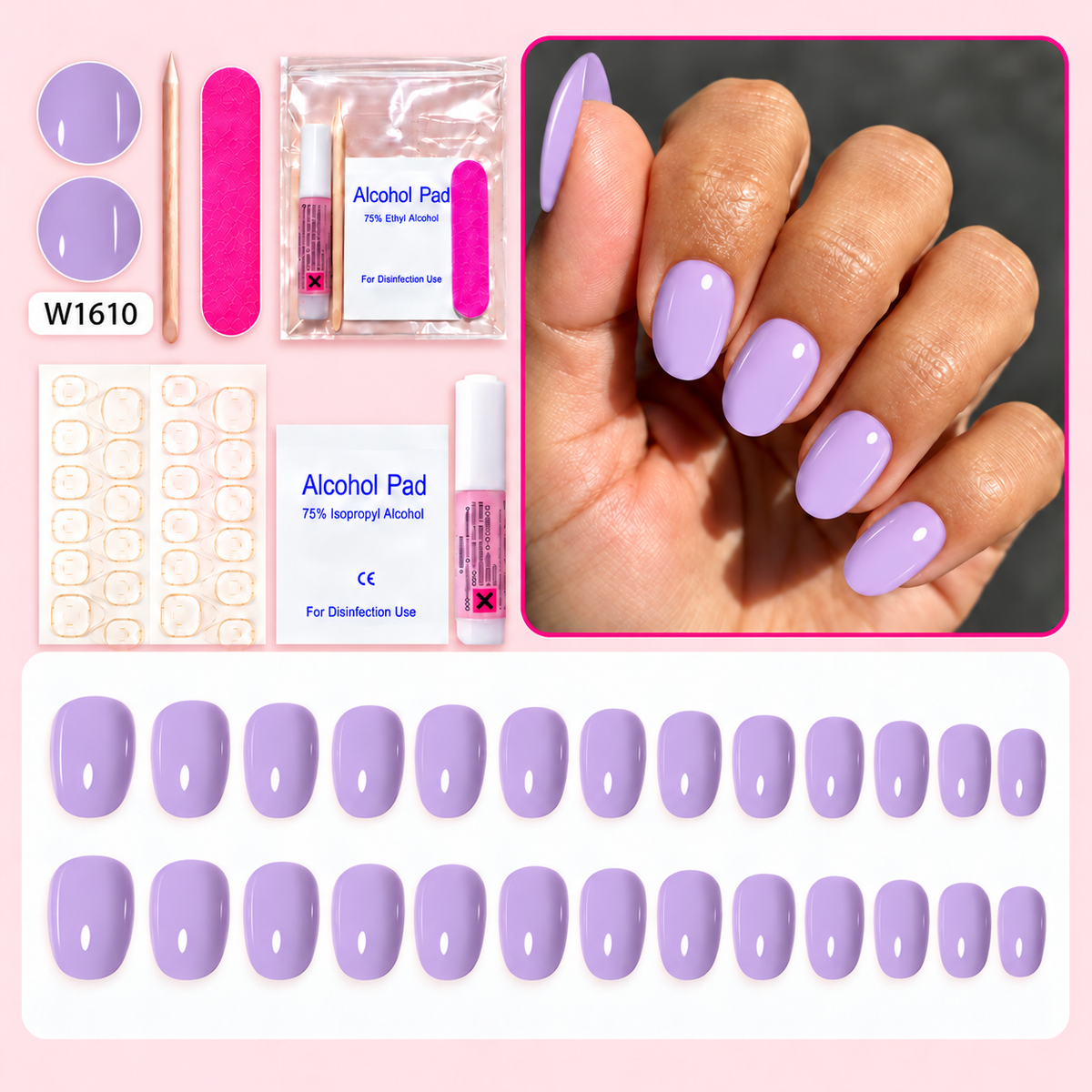 Periwinkle – 24-Piece Press-On Nail Set