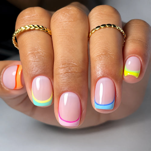 Lisawu Neon Lights press-on nails manicure lifestyle photo