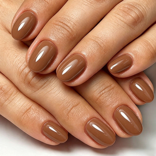 Chocolate Brown press-on nails in brown shade