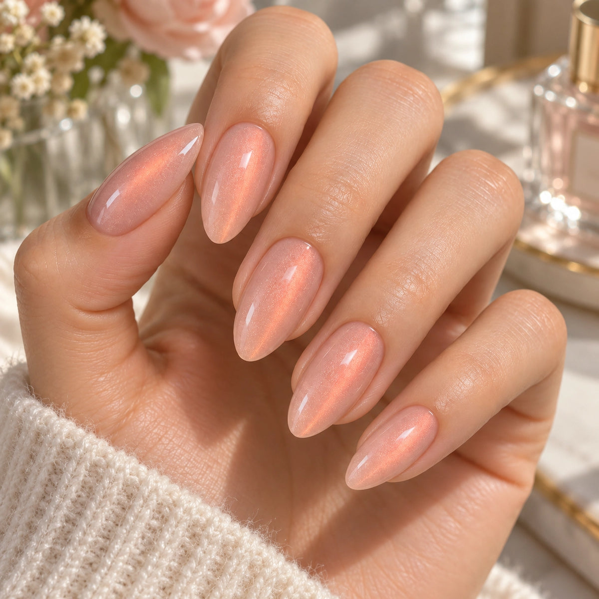 Lisawu Honey Bun press-on nails manicure lifestyle photo
