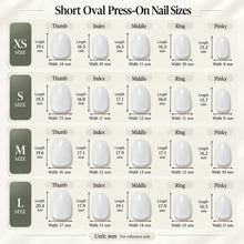 Short Oval press-on nail size guide