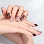 Earl Grey Mocha Press-On Nails – Short Square