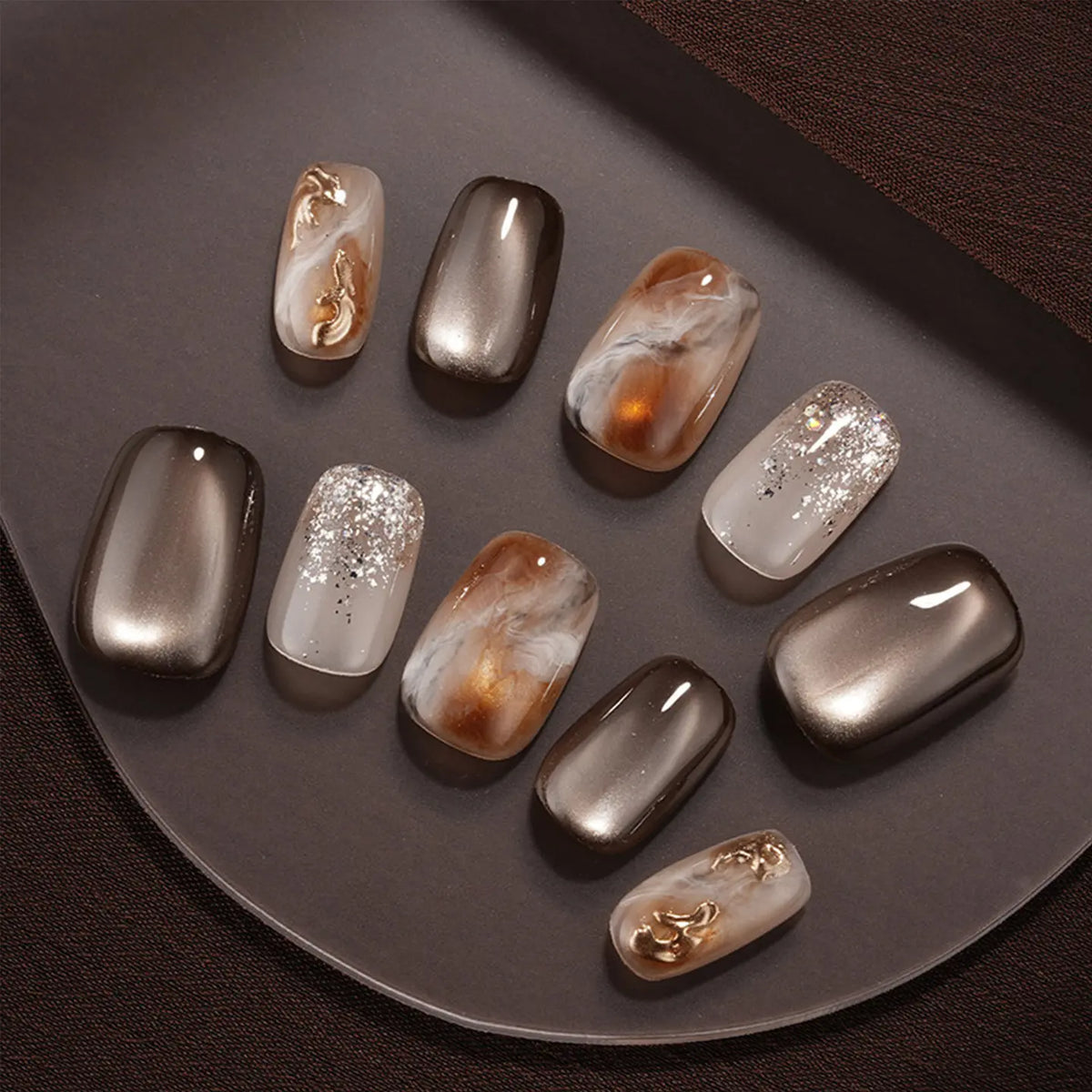 Hazelnut Molten Gold Short Square