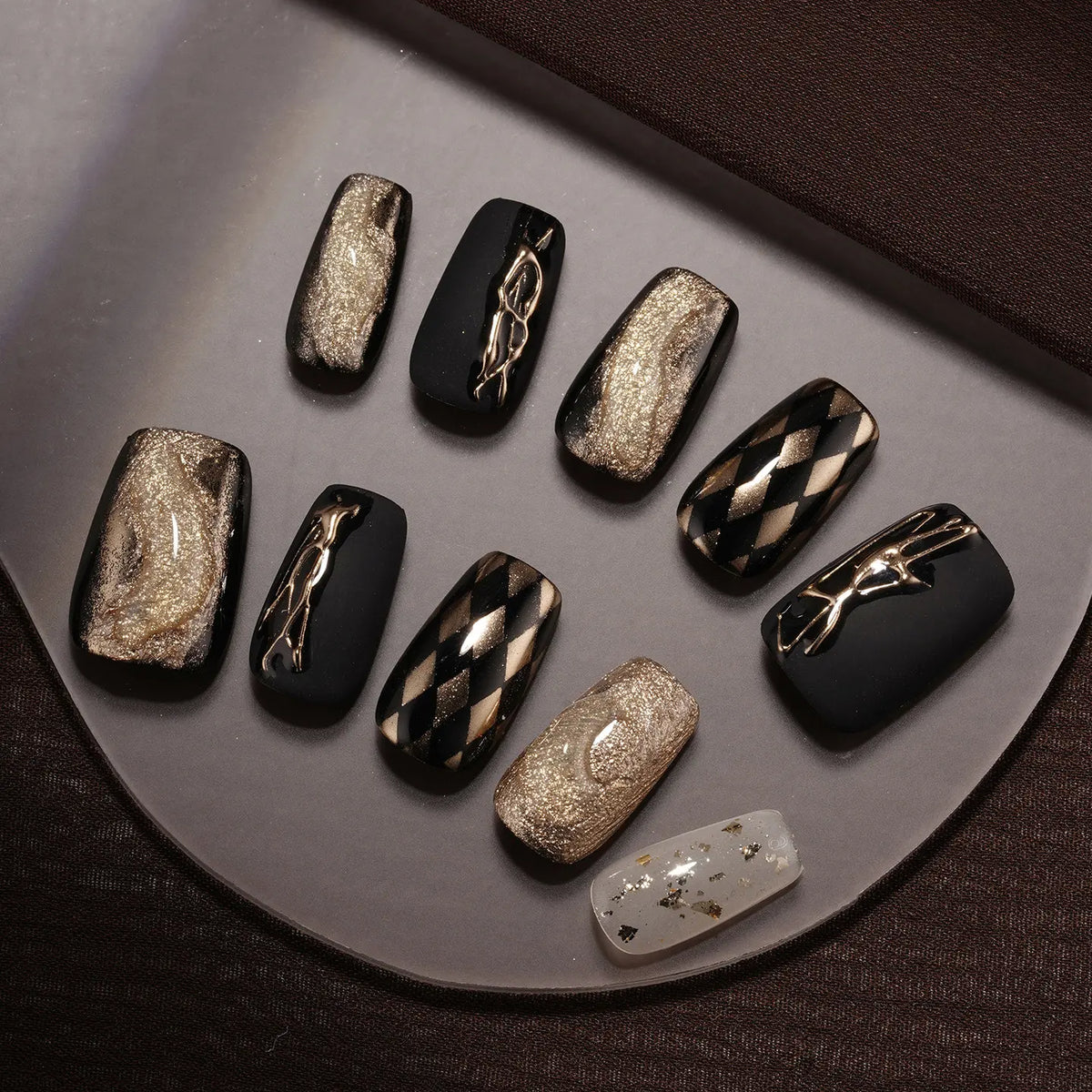 Mist Gold Prism Medium Long Square