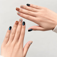 Brocade Blue Haze press-on nails detail image