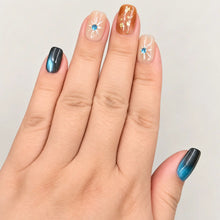 Brocade Blue Haze press-on nails detail image