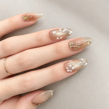 Floating Jade Blossom press-on nails detail image