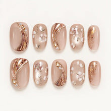 Floating Jade Blossom press-on nails detail image
