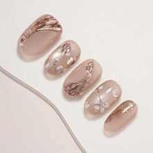Floating Jade Blossom press-on nails detail image