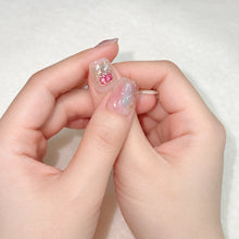 Rose Mist Crystal press-on nails detail image