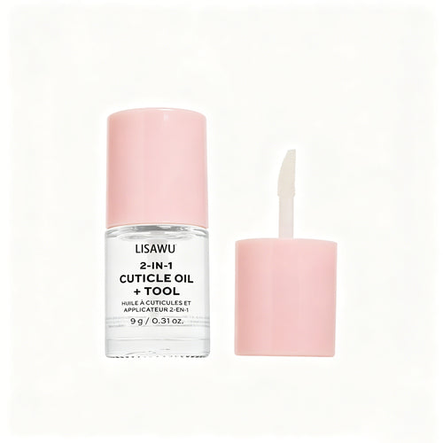 2-in-1 Cuticle Oil press-on nail design - velvet style detail