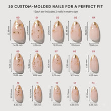 24K press-on nail design - accent nail style detail