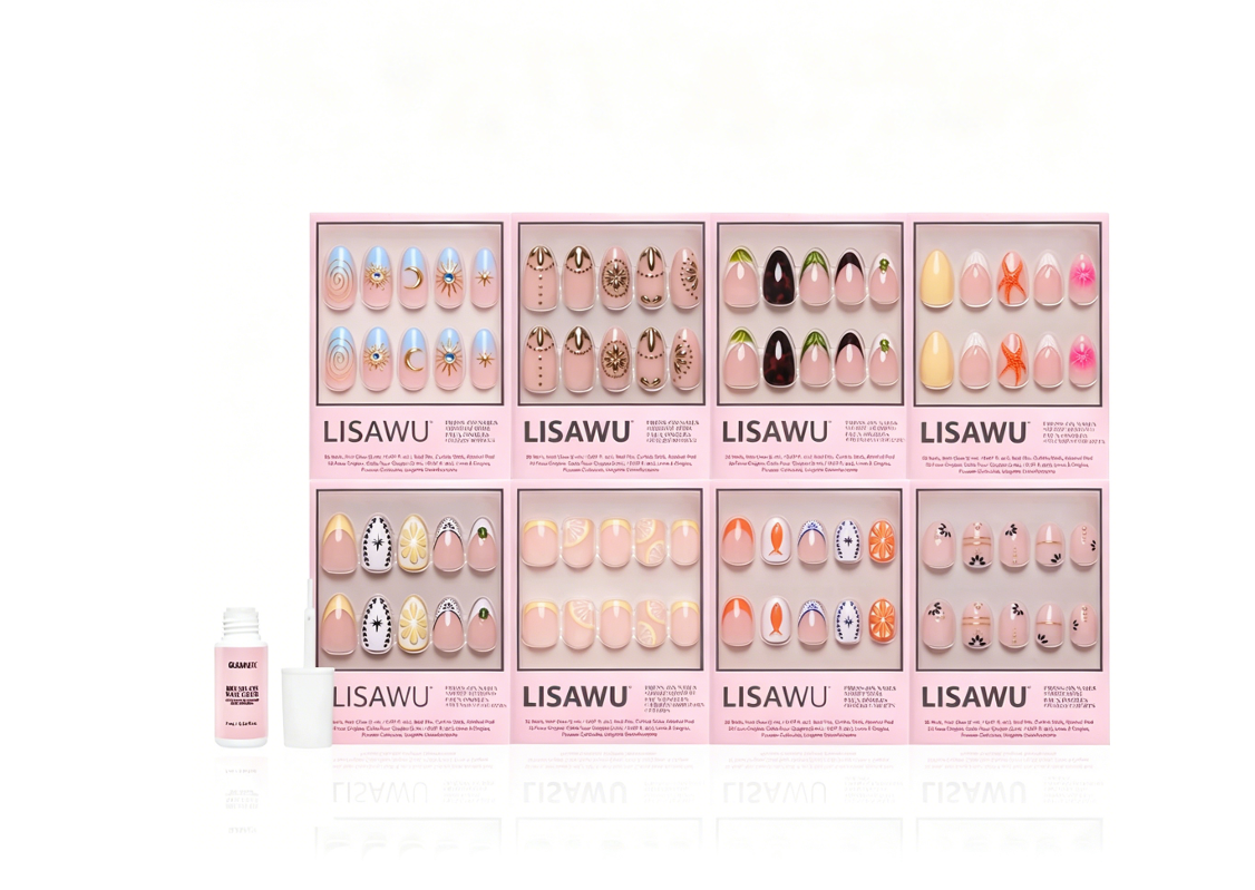 3D Souvenirs press-on nails in blue shade