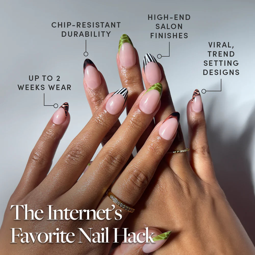 4 THE GLAMSQUAD press-on nails - almond shape, short length