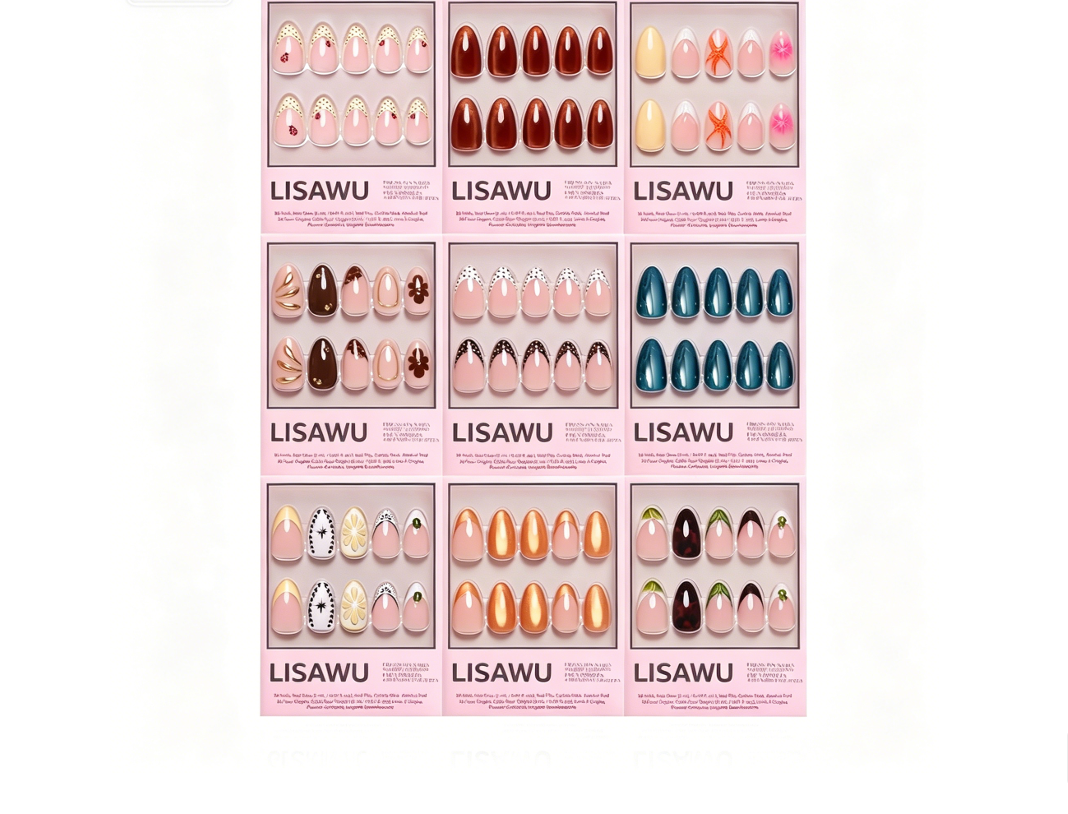 Almond Amore press-on nails in brown shade