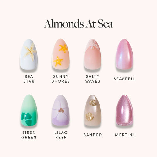 Lisawu Almonds At Sea press-on nail bundle style selection