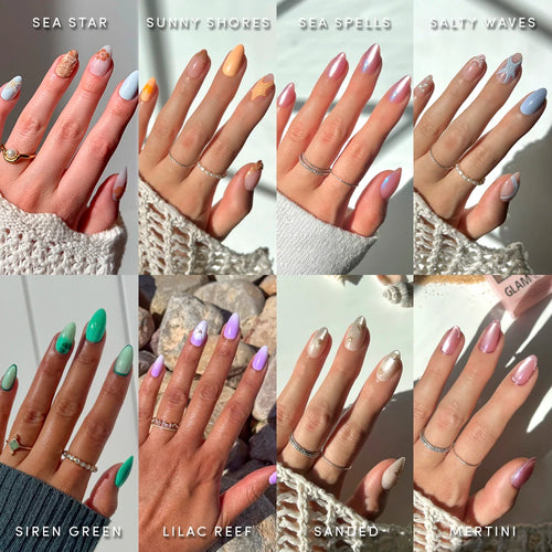 Lisawu Almonds At Sea press-on nail bundle manicure lifestyle photo