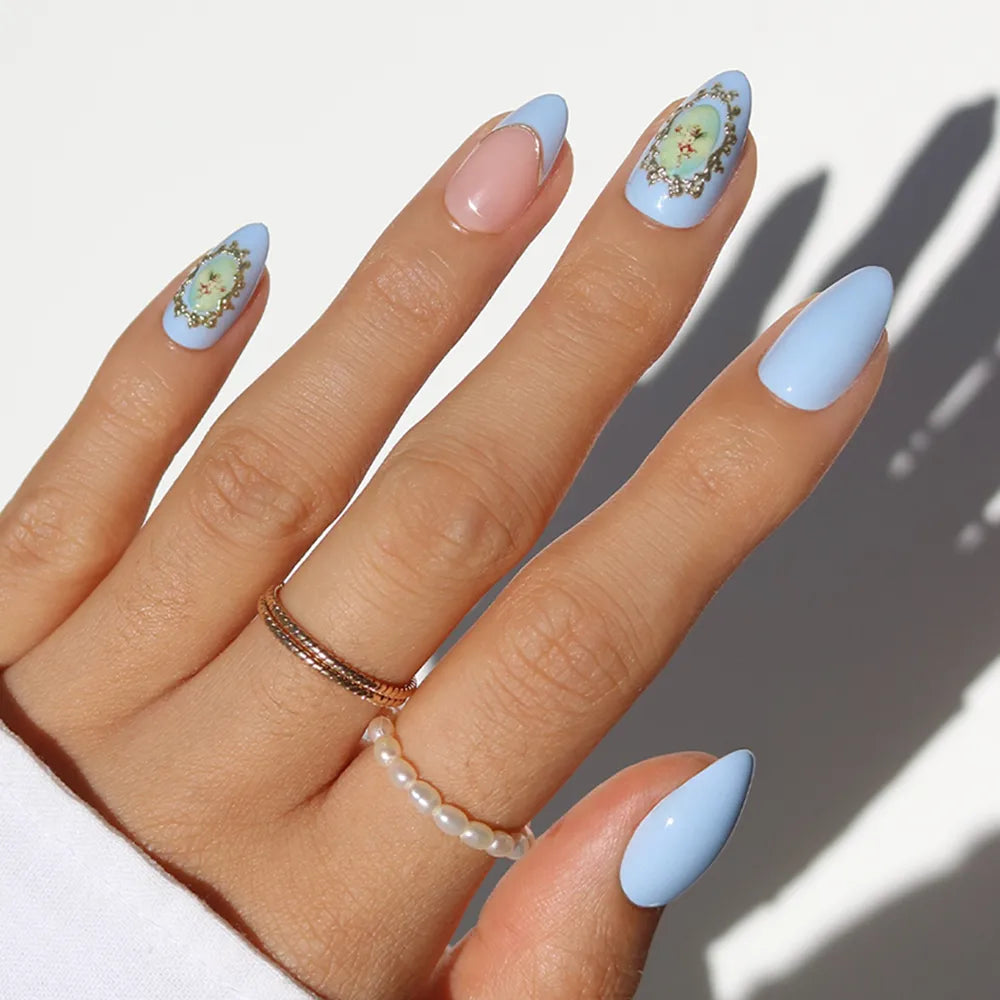 Angel in Blue press-on nails in blue shade