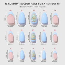Angel in Blue press-on nail design - french tip style detail
