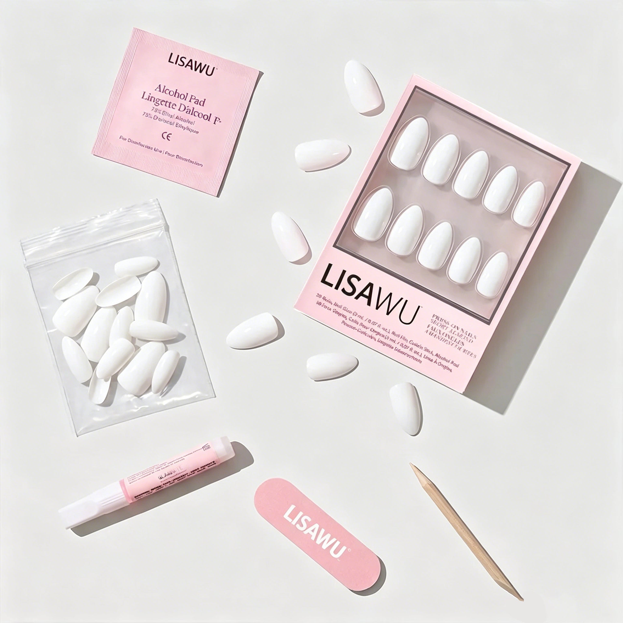 Angel press-on nail bundle - full set view