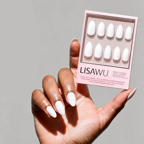 Angel press-on nails - almond shape, short length