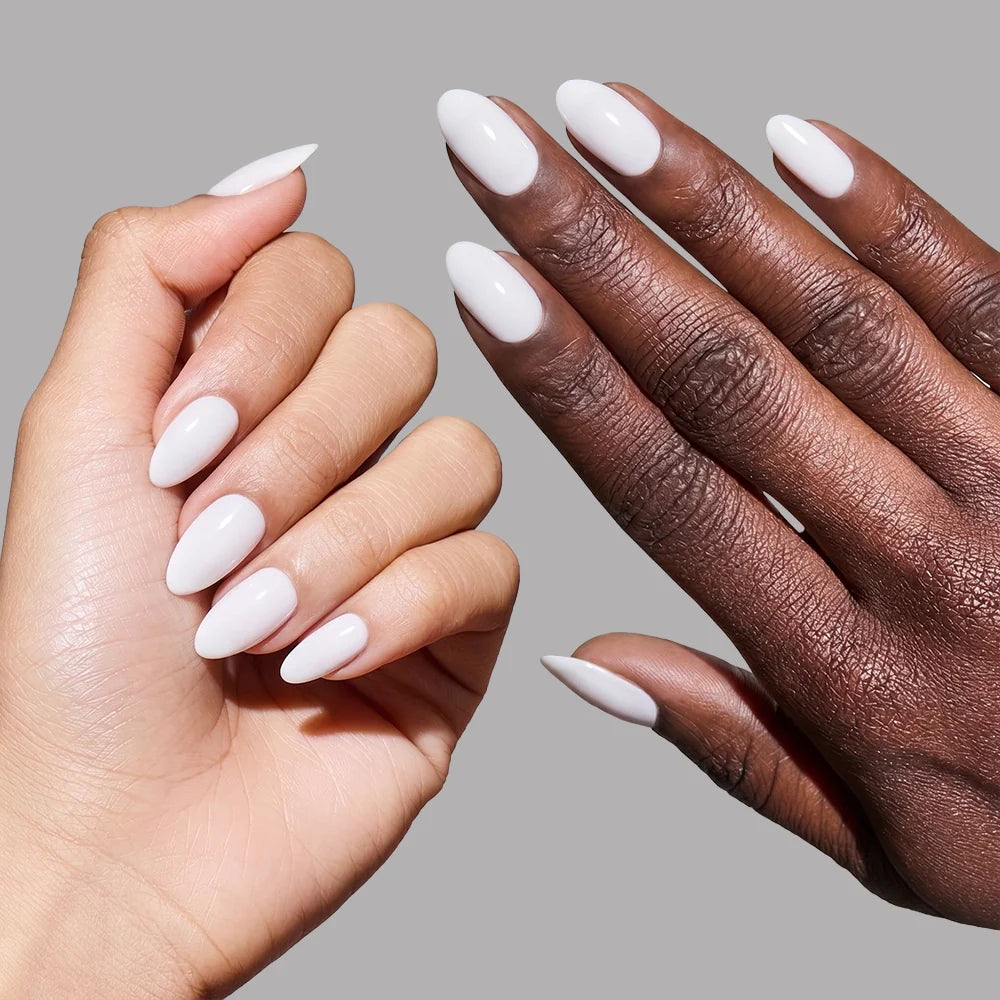 Angel press-on nail design - solid color style detail