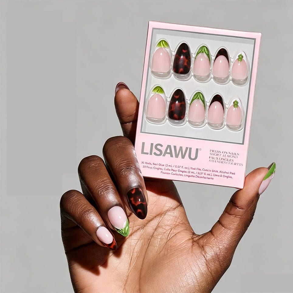 Antipasto press-on nails in green shade