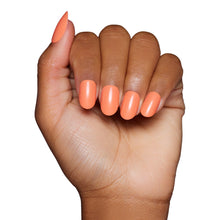 Apricot press-on nail design - solid color style detail