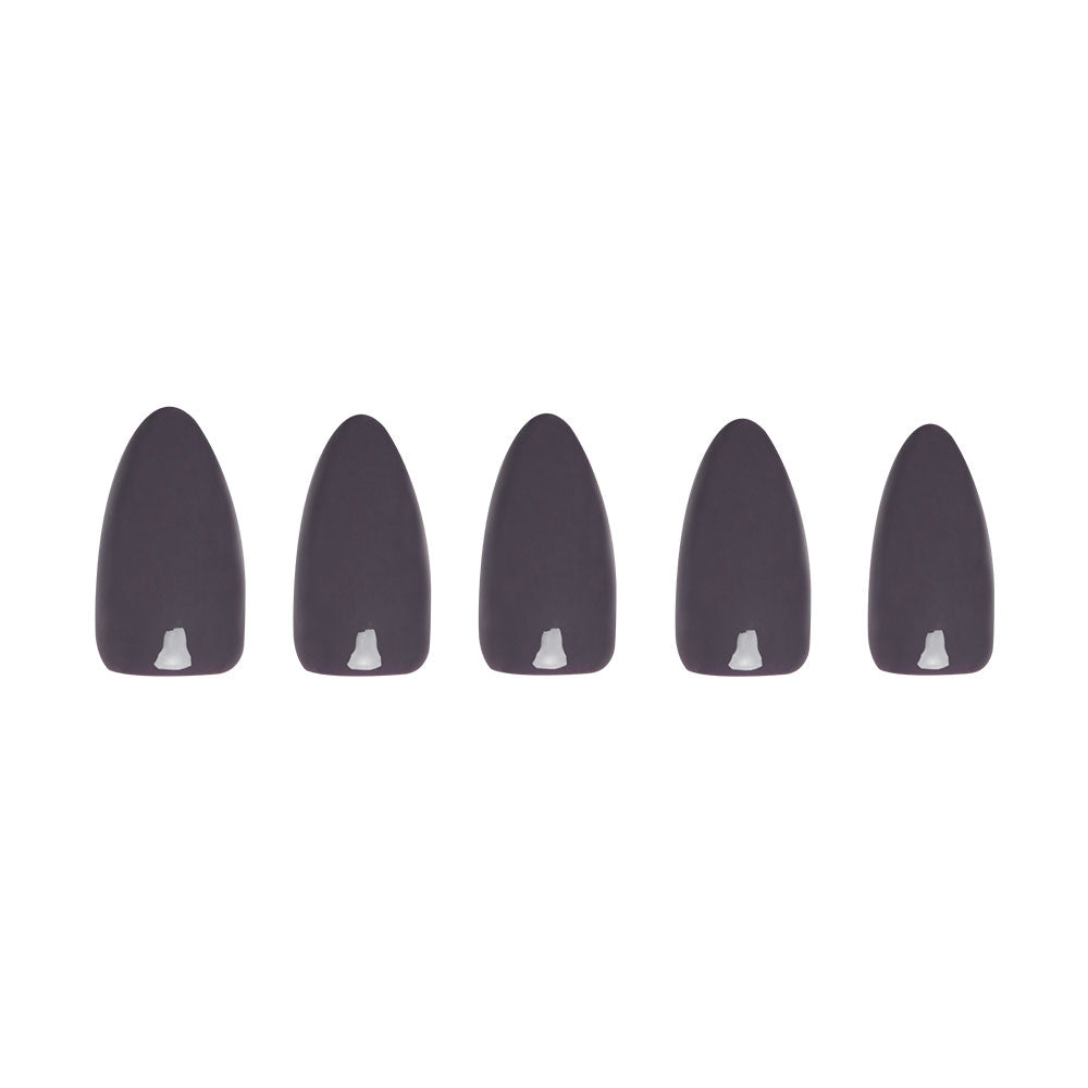 Ash Gray press-on nail bundle - full set view