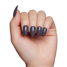 Ash Gray press-on nails with glossy finish