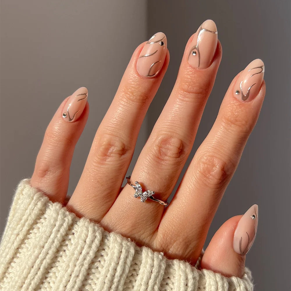 Astro press-on nails in nude shade
