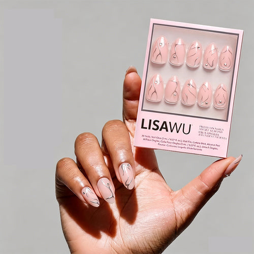 Astro press-on nails in silver shade
