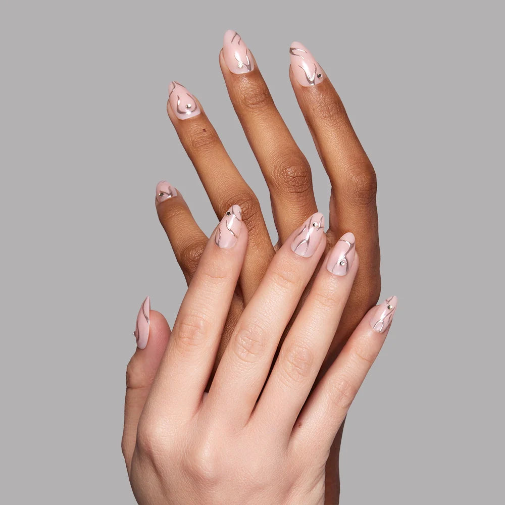 Astro press-on nails in white shade