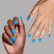 Azure Blue press-on nails - round shape, short length