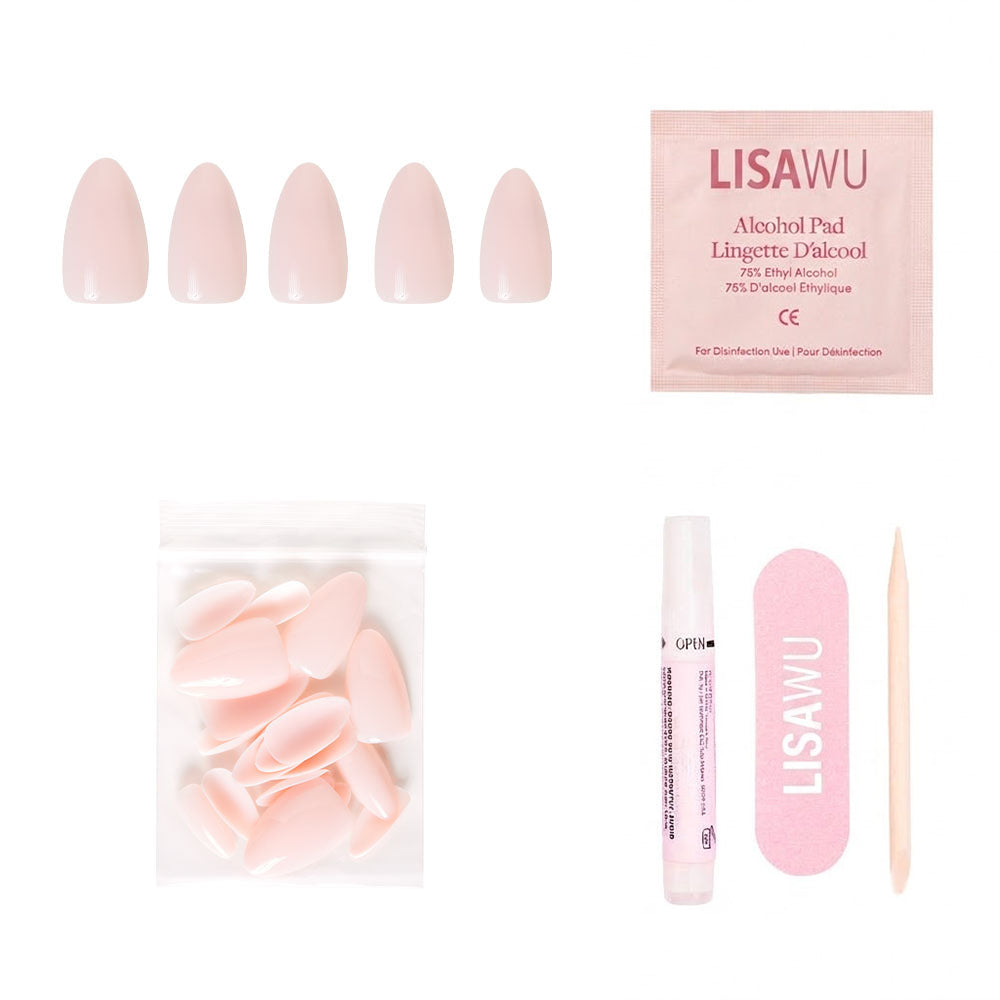 Ballet Pink press-on nails with glossy finish