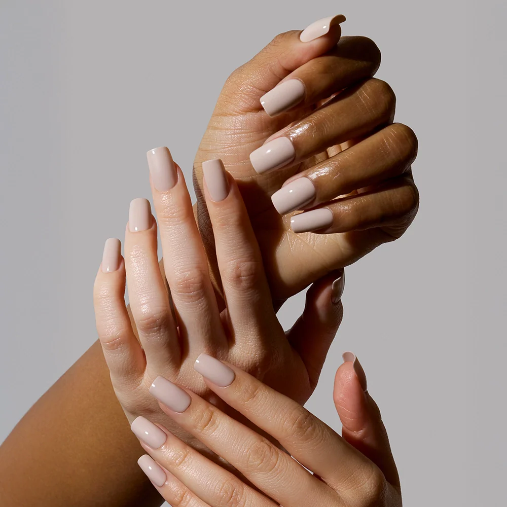 Bare Bliss press-on nails - square shape, medium length