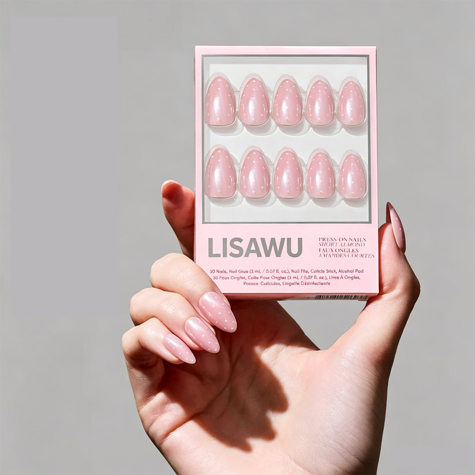 Barely Spotted press-on nails in white shade