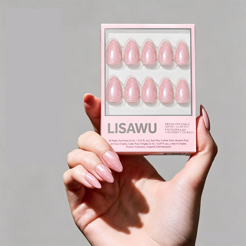 Barely Spotted press-on nails in white shade