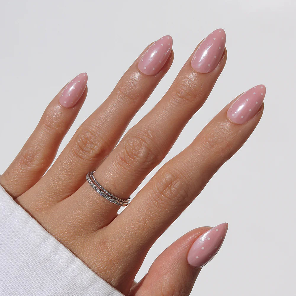 Barely Spotted press-on nails in pink shade
