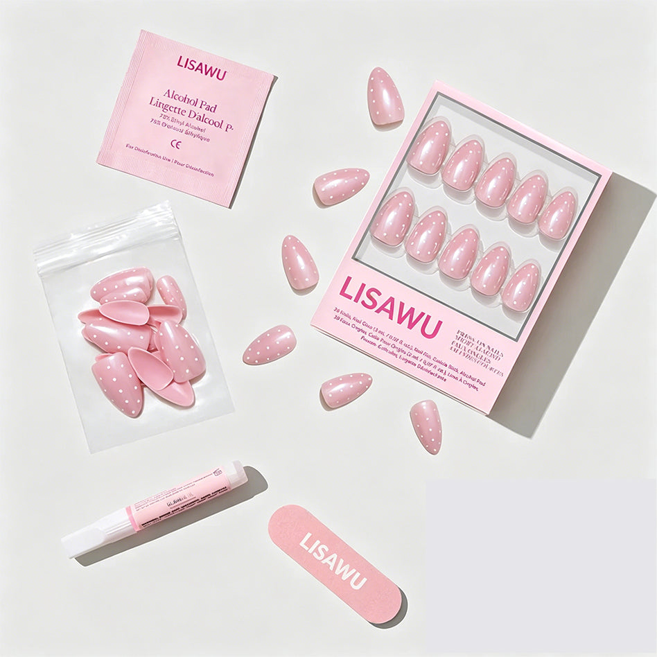 Barely Spotted press-on nails with glossy finish