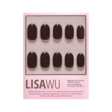 Bark Brown press-on nails in red shade