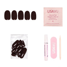 Bark Brown press-on nails with glossy finish