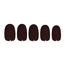 Bark Brown press-on nails - round shape, short length