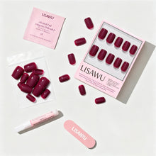 Berry Crush press-on nails - squoval shape, short length