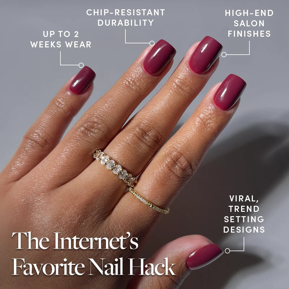 Berry Crush press-on nail design - solid color style detail