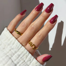 Berry Fierce press-on nails in red shade