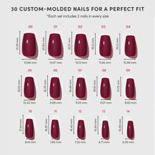 Berry Fierce press-on nail design - solid color style detail