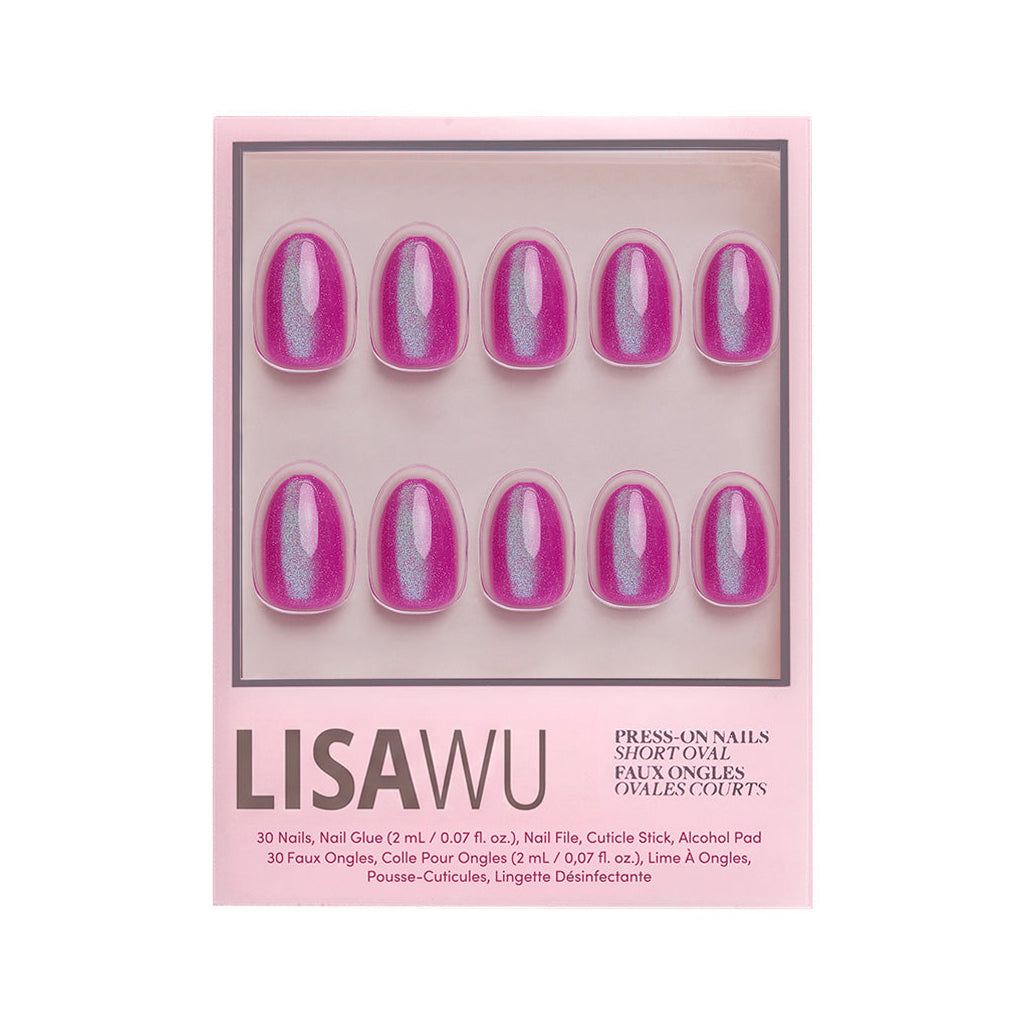 Berry Fizz press-on nails with velvet finish